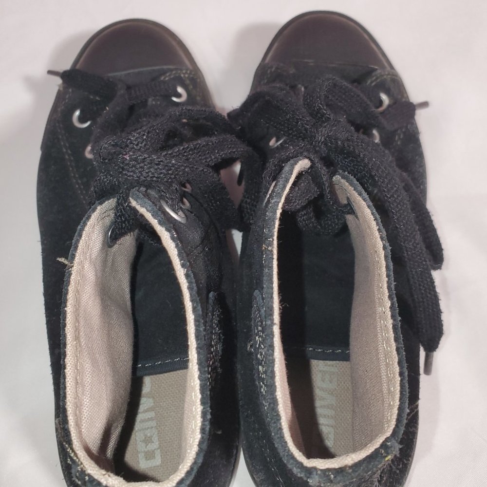 Womens Black Suede Mid Ankle Converse Size 6.5 - Picture 4 of 8